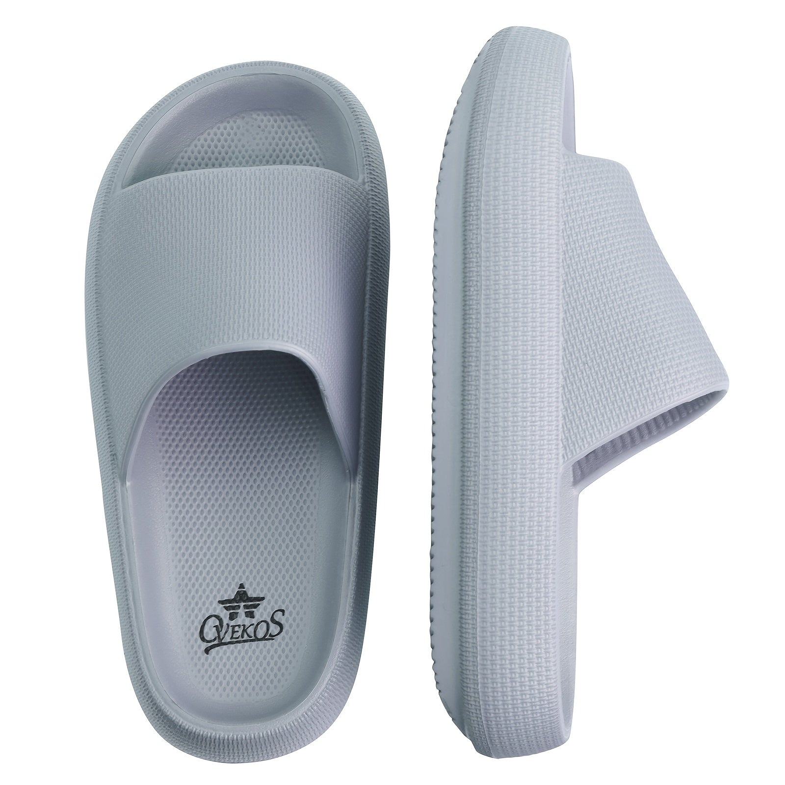Men's Comfort Slide Slippers Cushioned Indoor Outdoor Grey