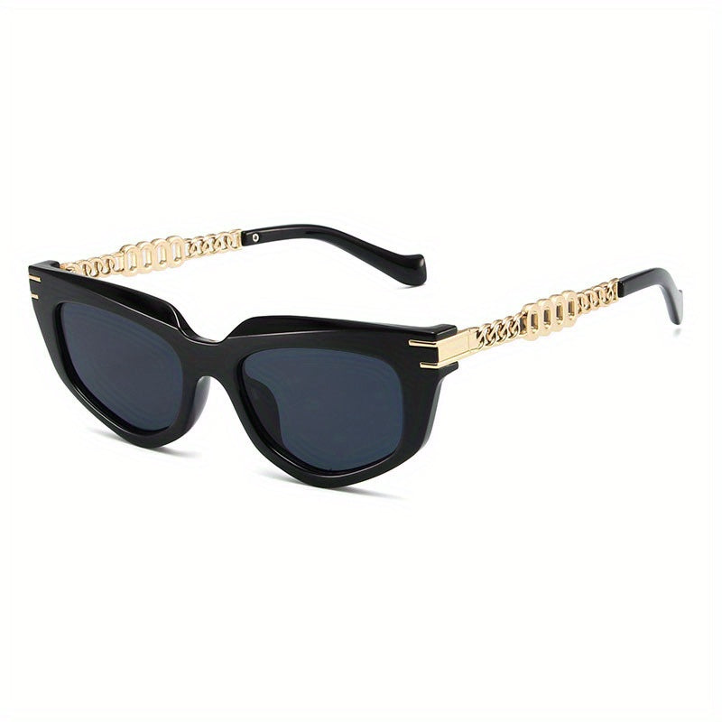 Y2K Cat Eye Sunglasses with Metal Chain Charm UV400