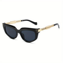 Y2K Cat Eye Sunglasses with Metal Chain Charm UV400