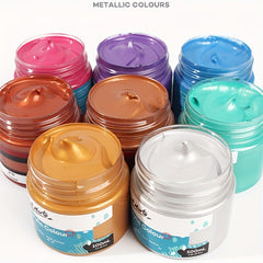 Metallic Acrylic Paint 100ml 3 38oz Bottles Rich Pigments Non Toxic Paint