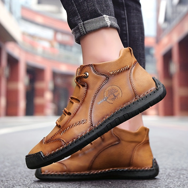 Men's High Top Lace Up Boots Casual Walking Shoes