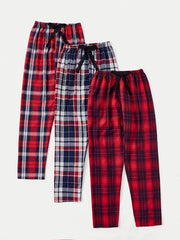 Colorblock Plaid Lounge Pants Casual & Comfy Bow Elastic Waistband