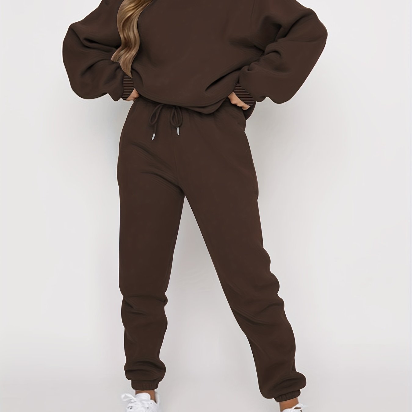 Solid Sweatshirt & Jogger Set