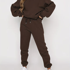 Solid Sweatshirt & Jogger Set