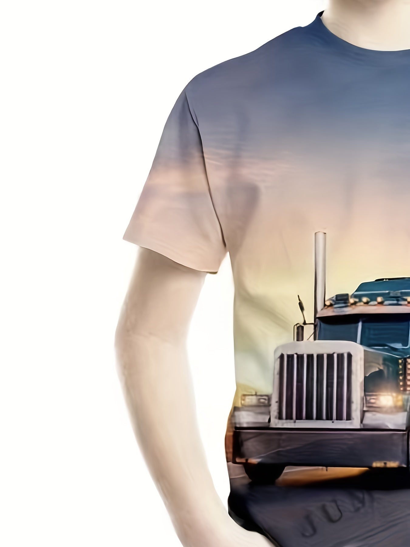 3D Vehicle Pattern T shirt For Kids Short Sleeve Top Casual Tee