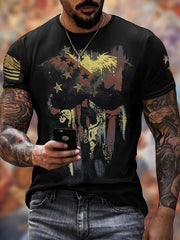 Skull Pattern T shirt Men's Casual Street Style Tee Shirt