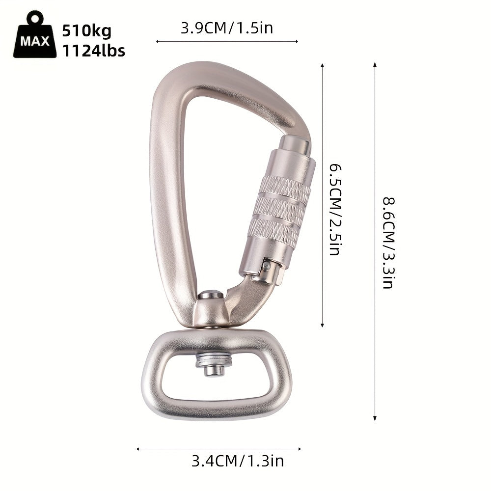 5KN Locking Buckle Clip Aluminum Alloy Accessory For Dog Leash Hiking Keychain