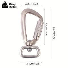 5KN Locking Buckle Clip Aluminum Alloy Accessory For Dog Leash Hiking Keychain