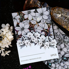 5pcs Flower Series Bronzing Silver Laser Sticker Set for DIY Decor