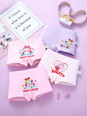 4pcs Children's Underwear Set Cotton Cartoon Print Panties