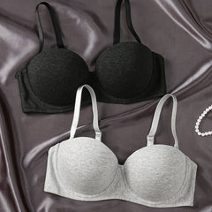 2pcs Solid Push Up Bras Women's Lingerie & Underwear