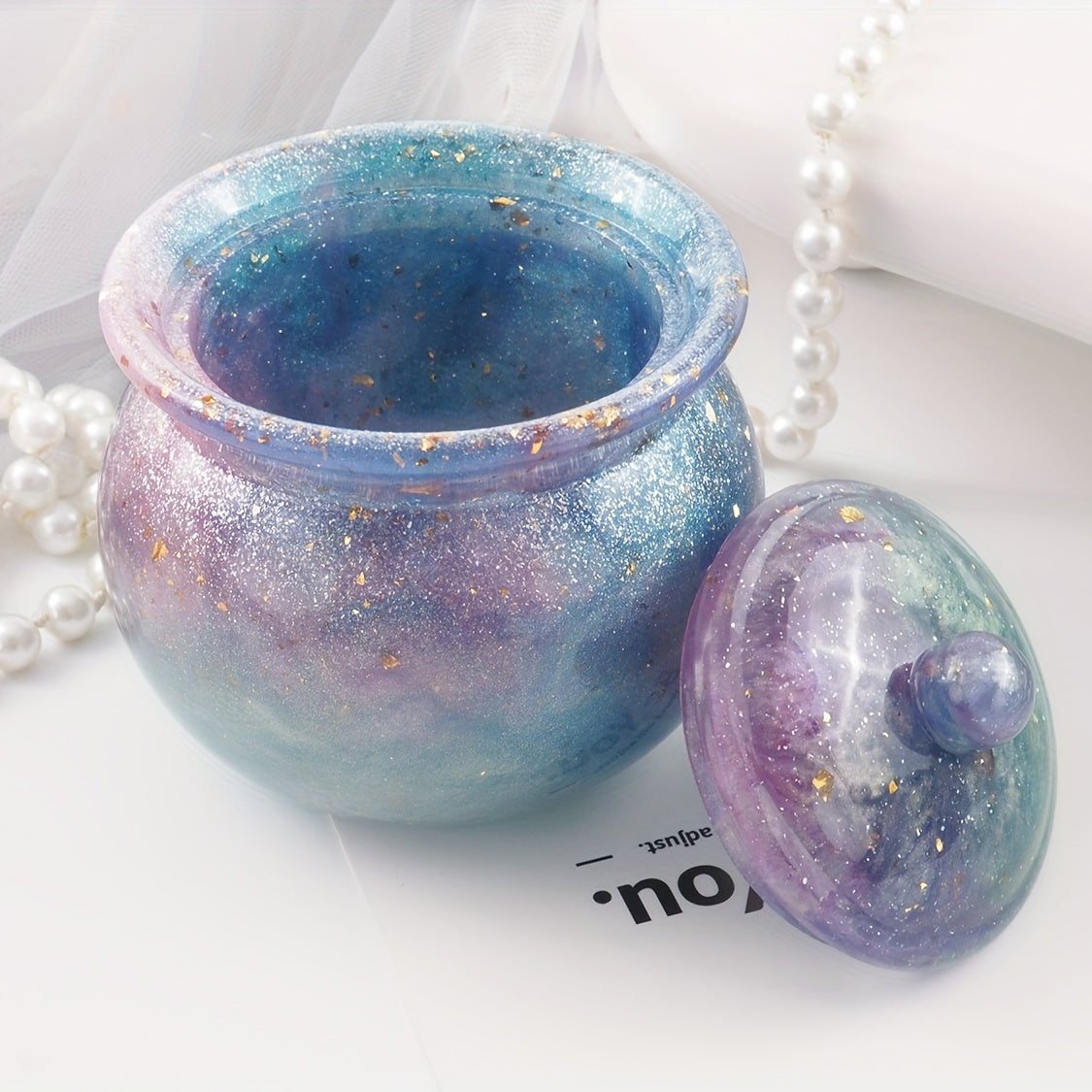 Round Candle Jar Silicone Mold with Lid DIY Home Decoration