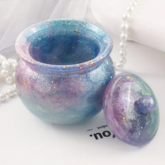 Round Candle Jar Silicone Mold with Lid DIY Home Decoration