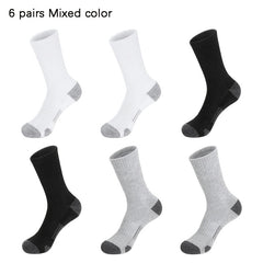 6 Pairs Basketball Sports Socks - Sweat Absorbing Crew Socks