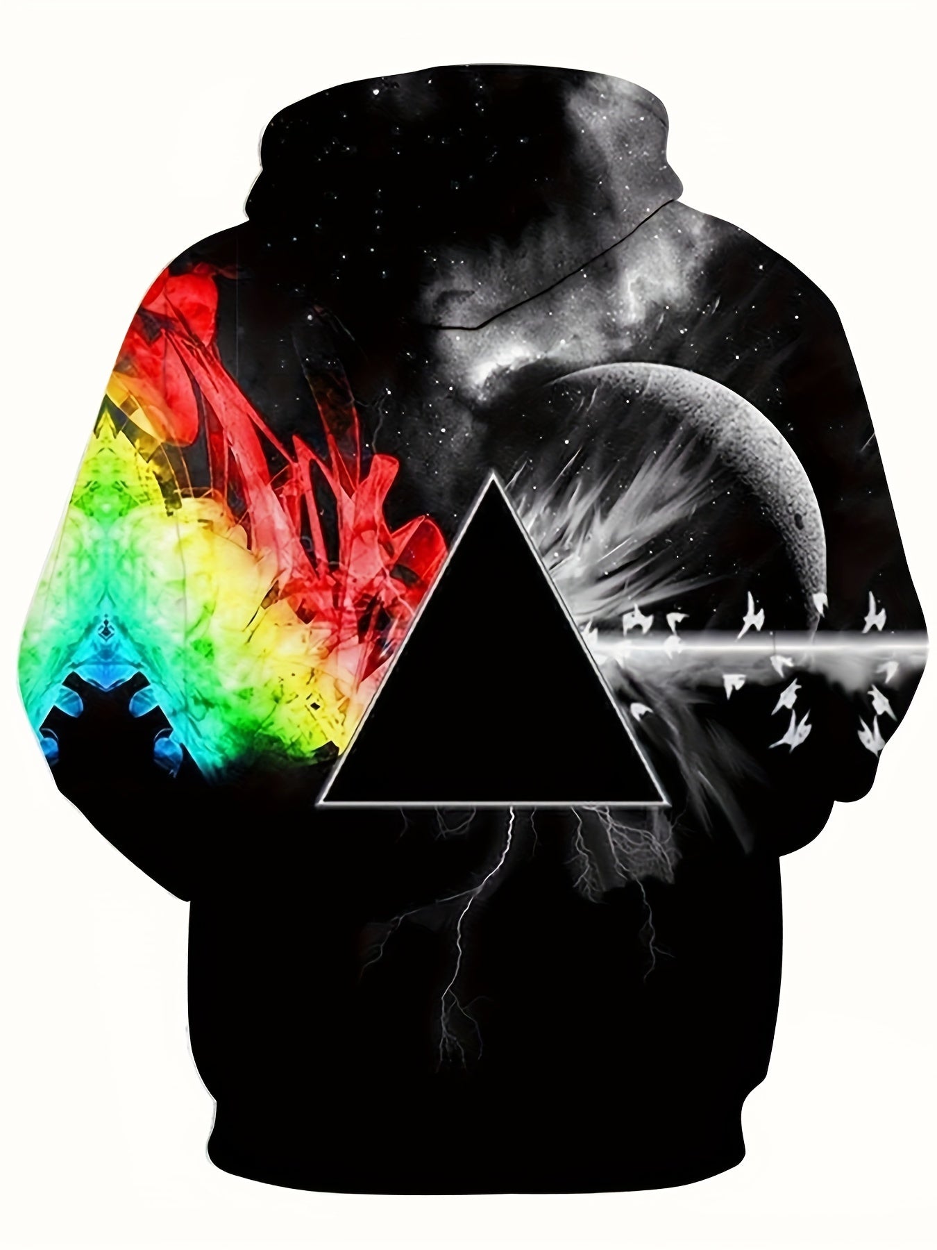 Colorful Light Print Hoodie for Men Winter Clothing
