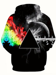 Colorful Light Print Hoodie for Men Winter Clothing
