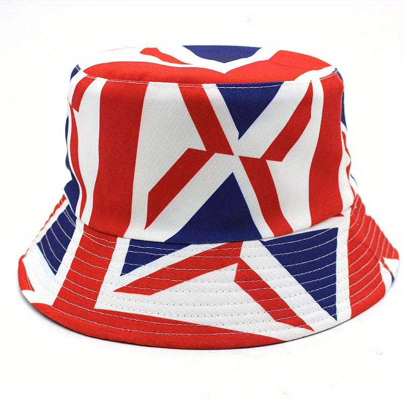 Printed Reversible Bucket Hat Hip Hop Red Cotton Sunscreen Basin Hat