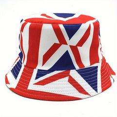 Printed Reversible Bucket Hat Hip Hop Red Cotton Sunscreen Basin Hat
