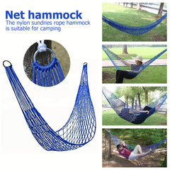 Nylon Rope Braided Hoop Mesh Hammock Indoor Outdoor Swinging Swing Hammoc