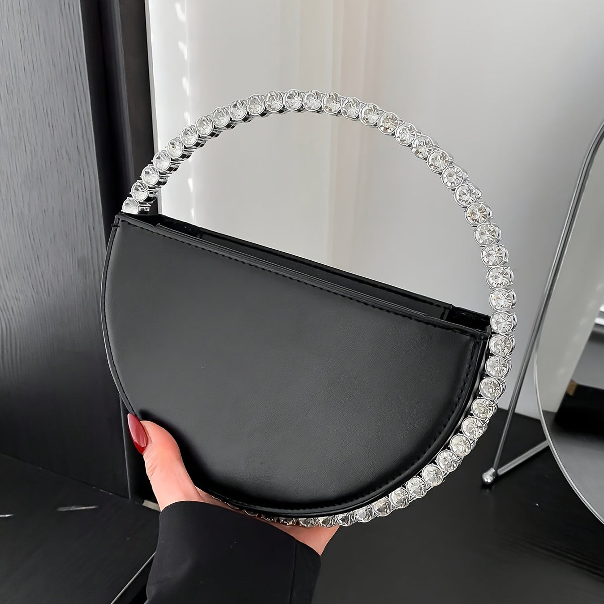 Light Rhinestone Evening Bag - Elegant Handbag for Party Dinner Wedding