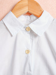 Girls V neck Loose Long Sleeves Button Shirts