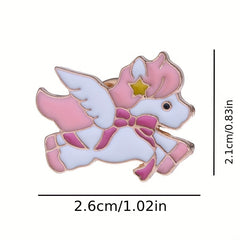 Rainbow Horse Brooch Pin for Girls Cartoon Series Bag and Clothing Accessory