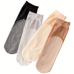 10 Pairs Solid Crew Socks Women Stockings