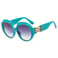 Men's Large Round Frame Sunglasses Mixed Decorative PC Eyewear