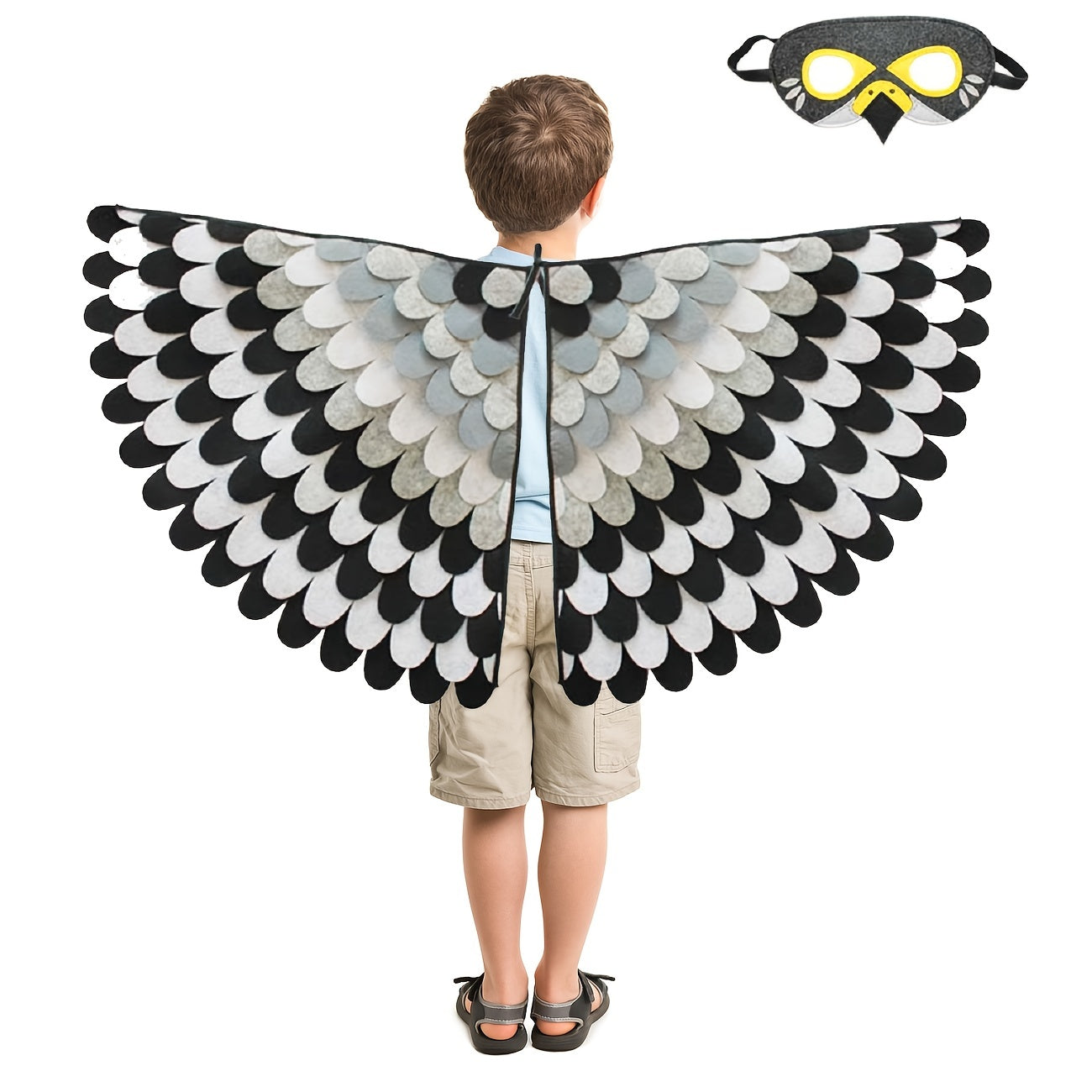 Kids Bird Wings Cape Mask Set for Cosplay Performance Props