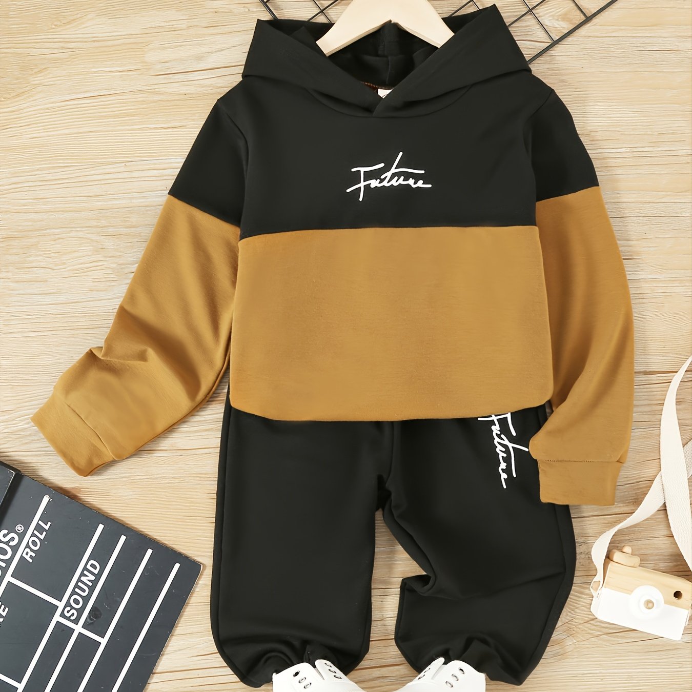 Toddler Boys Letter Graphic Hoodie & Sweatpants Set