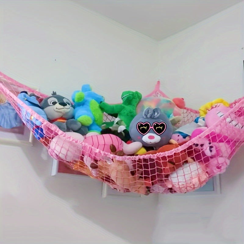 Pink Corner Hanging Organizer for Stuffed Animals