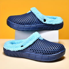 Men's Plush Lined Non Slip Clogs for Home Wear
