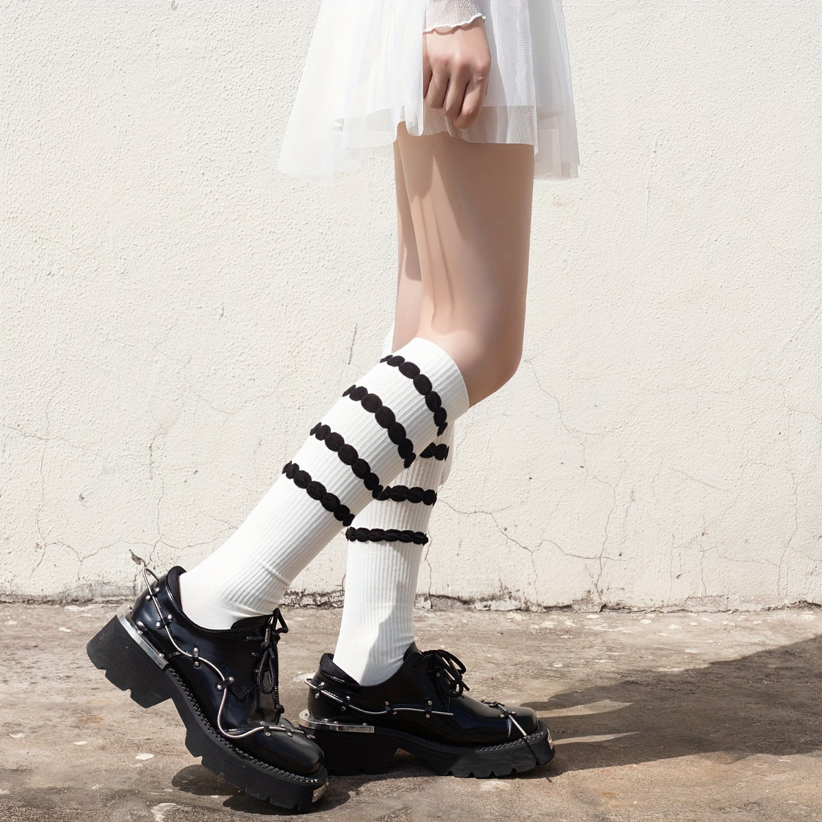 Striped Calf Socks Knee High Stockings