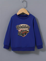 Sports Car Pattern Toddler Kid's Sweatshirt ROCKABILLY Print