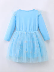 Girls' Long Sleeve Mesh Princess Dress