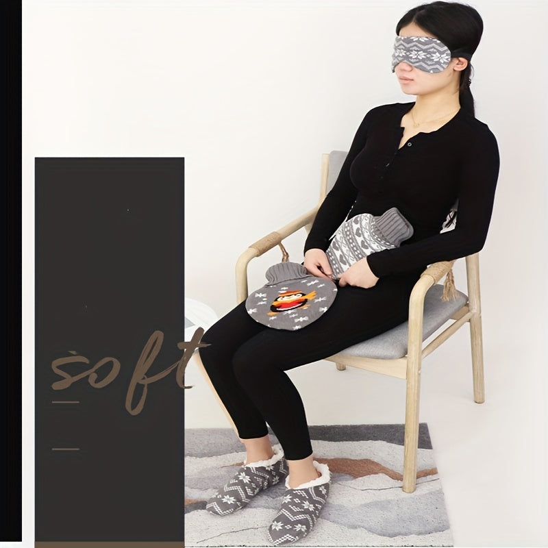 Knitted Eye Mask & Velvet Socks Set for Camping - Cozy Sleep Accessories