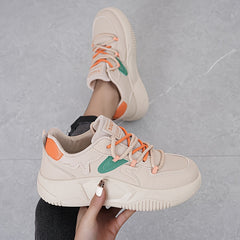 Women's Soft Sole Lace-Up Skate Shoes Lightweight Sneakers