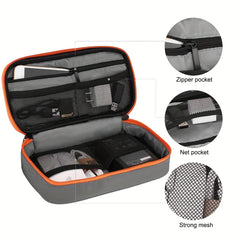 Portable Electronic Accessories Travel Case Zipper Organizer Bag