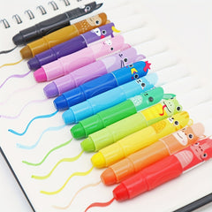 12pcs Jumbo Crayons 12 Colors Twistable Non Toxic Washable Silky Large Crayons