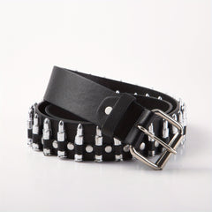 Men's PU Leather Rivet Belt Punk Metal Rock Decoration