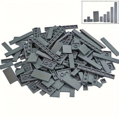 100pcs ABS Plastic Building Blocks Set Flat Tiles DIY Construction Toy Kit