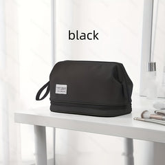 Large Capacity Makeup Bag with Brush Organizer Portable Travel Cosmetic Pouch