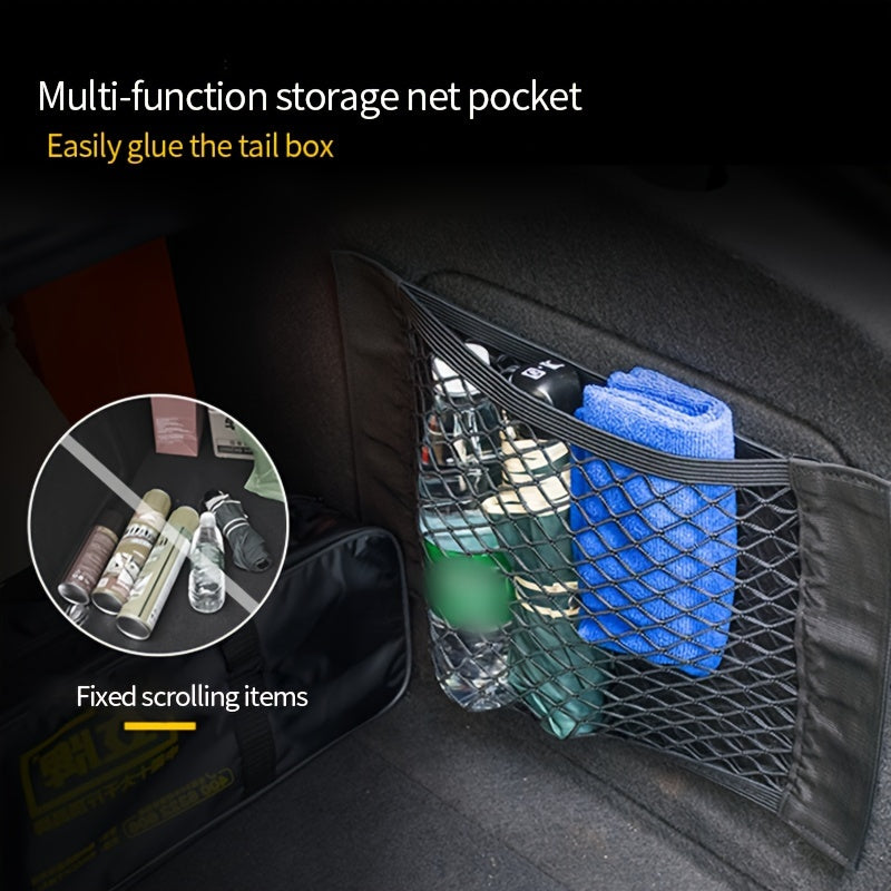 Car Trunk Mesh Bag Elastic Storage Pocket Organizer