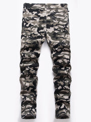 Boys Camo Stretch Jeans Slim Fit Denim Pants Kids Clothes