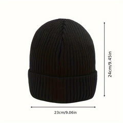 Winter Solid Plus Velvet Warm Knitted Hat For Autumn And Winter