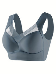 Mesh Wireless Bra Full Coverage Comfy & Breathable Women's Lingerie