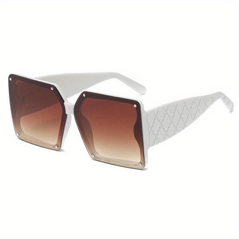 Y2K Square Sunglasses Rivet UV400 Sun Shades for Summer Beach