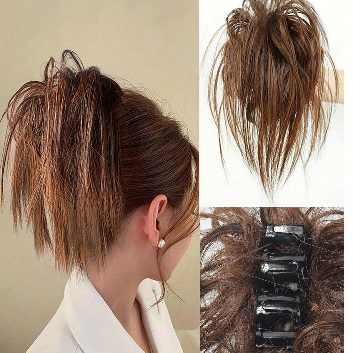 Messy Ponytail Wig With Hair Claw Clip Hair Clips for Girls