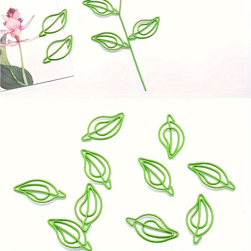 5pcs Leaf Style Paper Clip Bookmark Small Paper Clip