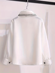 Girls Varsity Button Down Shirt Top for Fall Spring